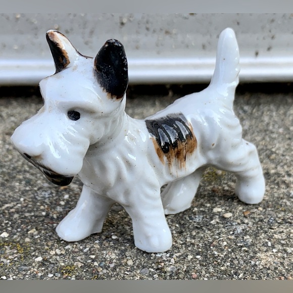 1940s Post WWII Vtg Glazed Ceramic Terrier Dog Figurine Made in Japan - Picture 10 of 12